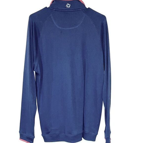 Castaway Sailing Quarter Zip Navy Cotton Pullover Mens SZ L - Picture 2 of 5
